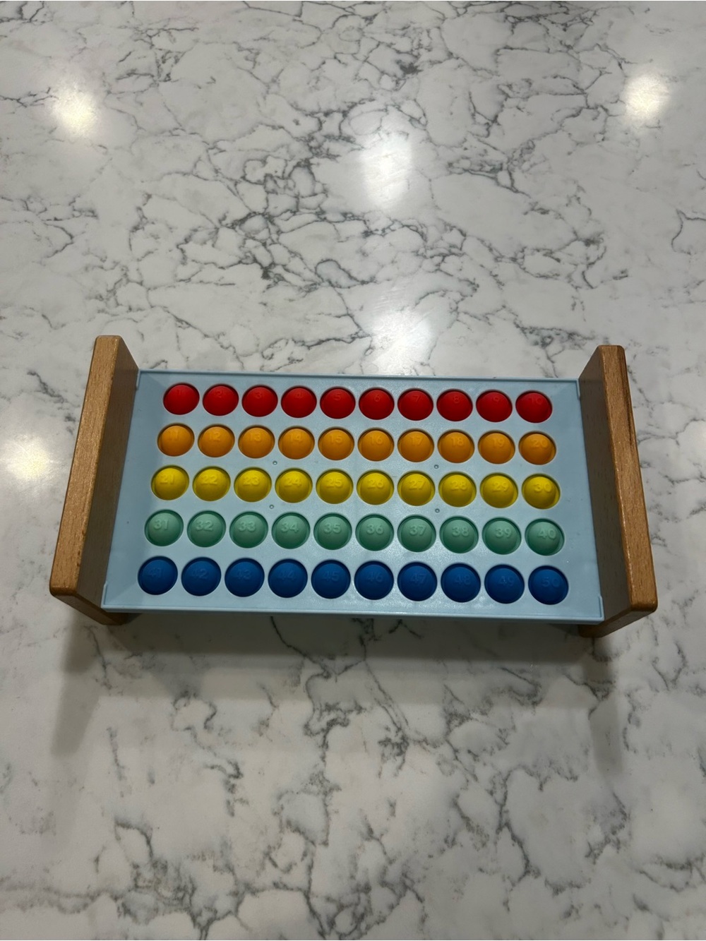 Wooden Rainbow Pop Counting Board - Multicolor Educational Toy